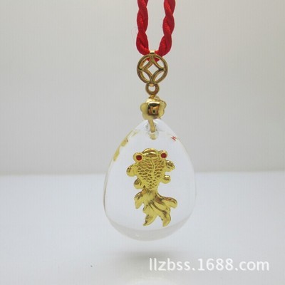 【林珑珠宝晶美金水晶包金新款水晶水滴点钻金鱼 吊坠 厂家直销批发】价格,厂家,图片,其他材质工艺品,莆田市秀屿区东峤林珑珠宝首饰店-